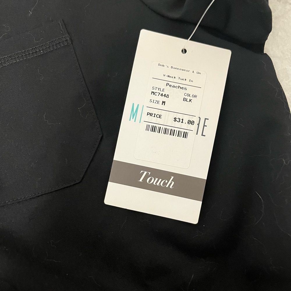 Black Med Couture Scrub Top NWT